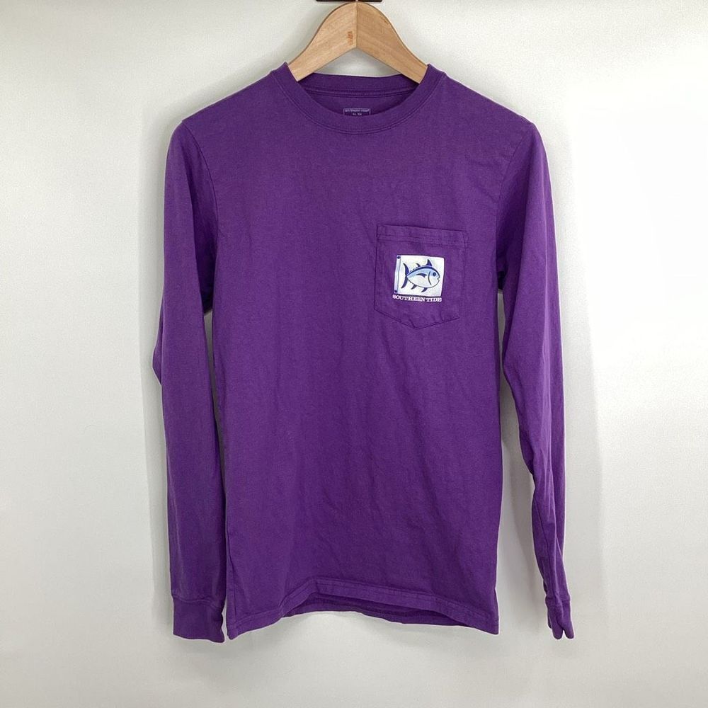 Mens Southern Tide East Carolina Pirates ECU Long Sleeved Tee purple XS‎